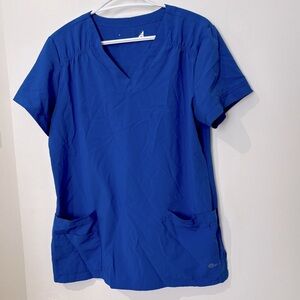 🎉4/30$🎉 White Cross Blue V-Neck Short Sleeve Tee